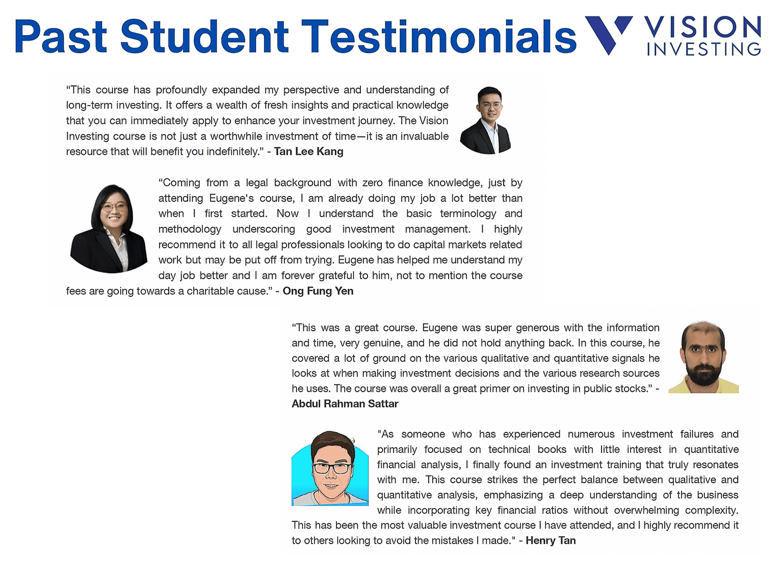 Testimonials from Previous Cohorts