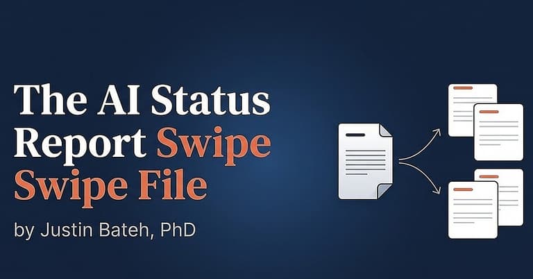 The AI Status Report Swipe File cover image