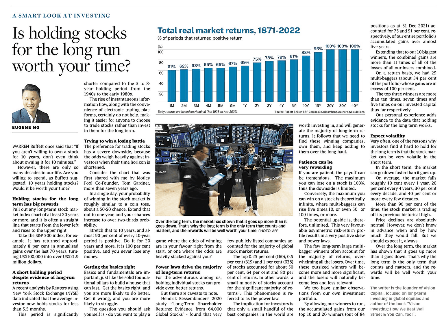 Writing for The Business Times Singapore