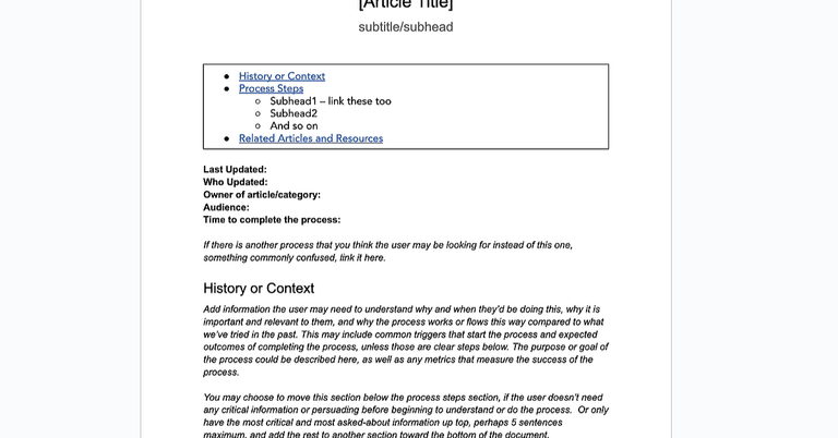 Process documentation writing template cover image
