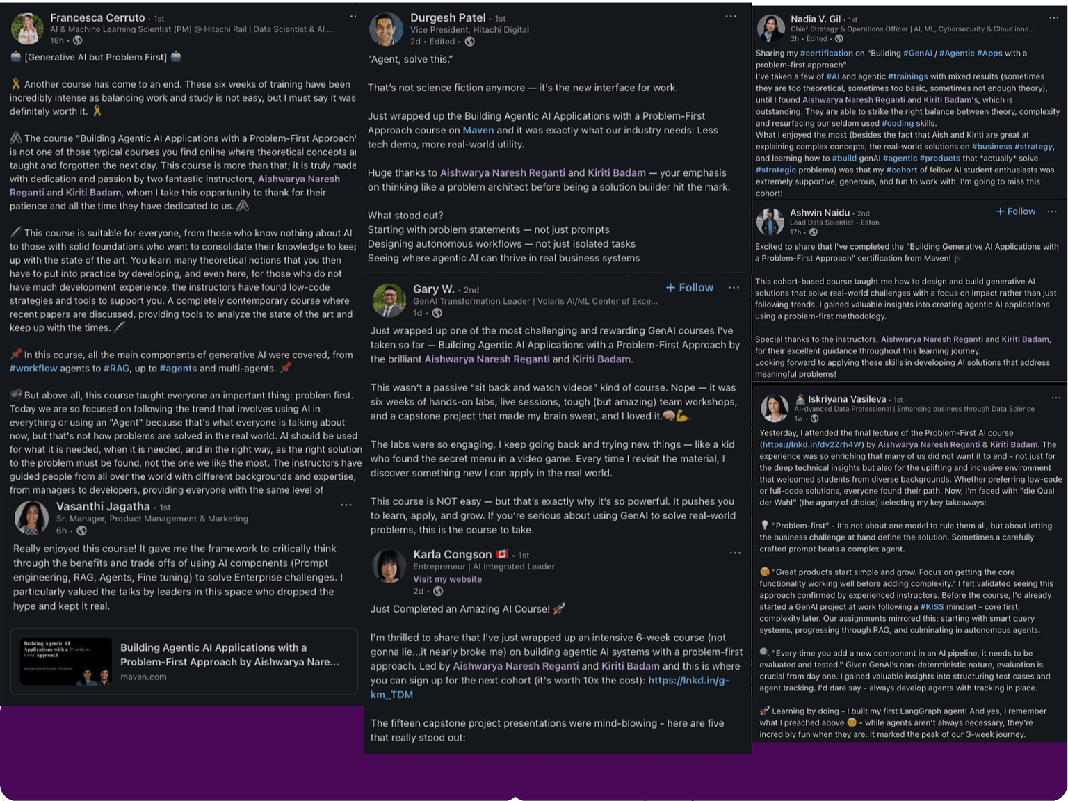 LinkedIn Shoutouts From Past Cohort Members!