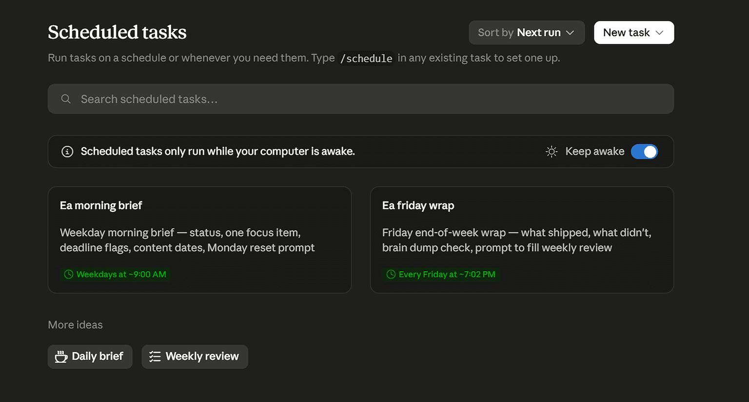 Just point Cowork to the downloaded plugin folder and ask it to point you scheduling tasks with it.