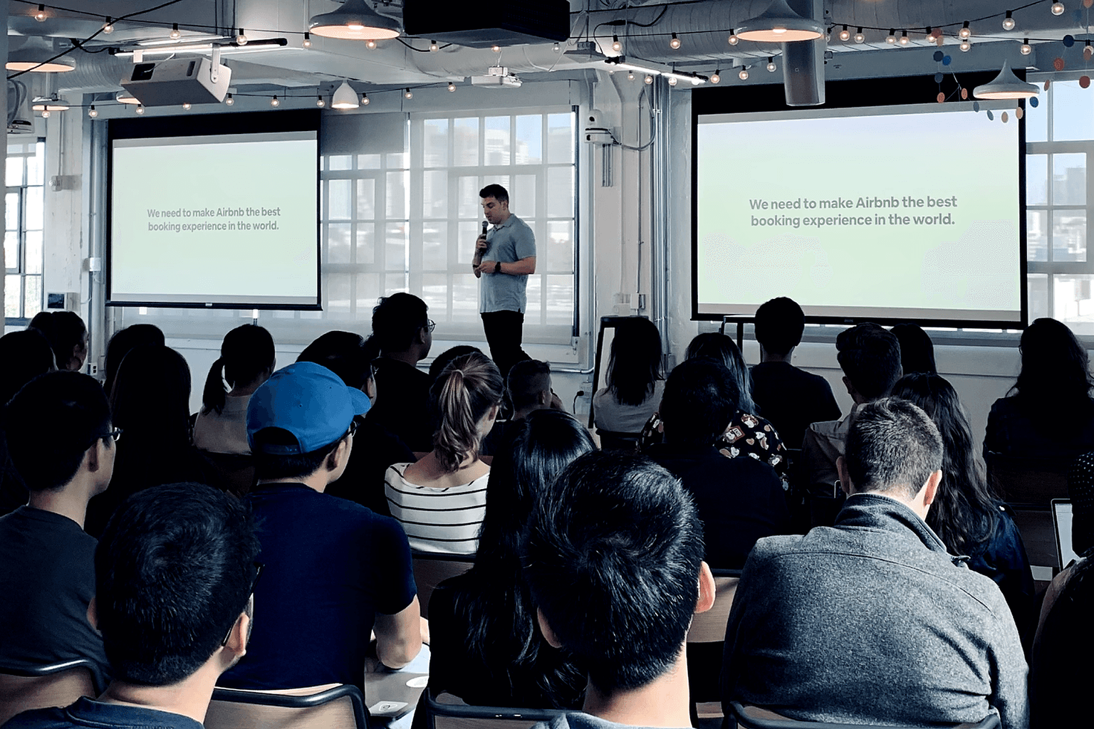 Brian Chesky sharing Ryan's work at Airbnb