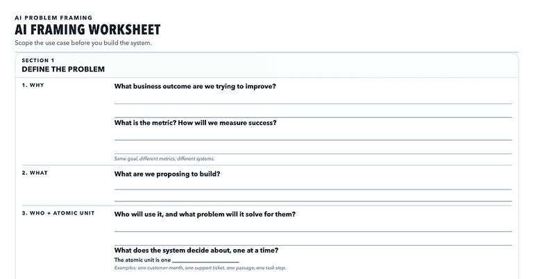 AI Framing Worksheet cover image