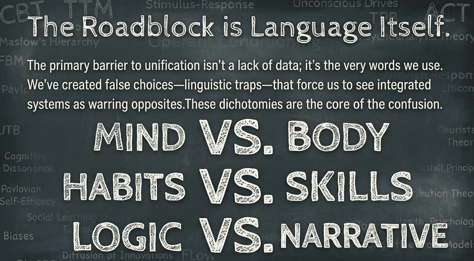 Important distinctions, but not for an elemental, unified model of behavior.