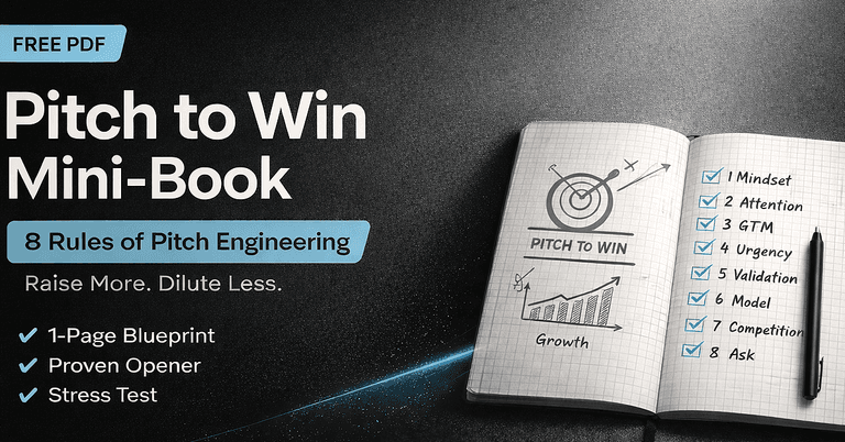 Pitch to Win Mini-Book: 8 Rules of Pitch Engineering (Raise More. Dilute Less).
cover image