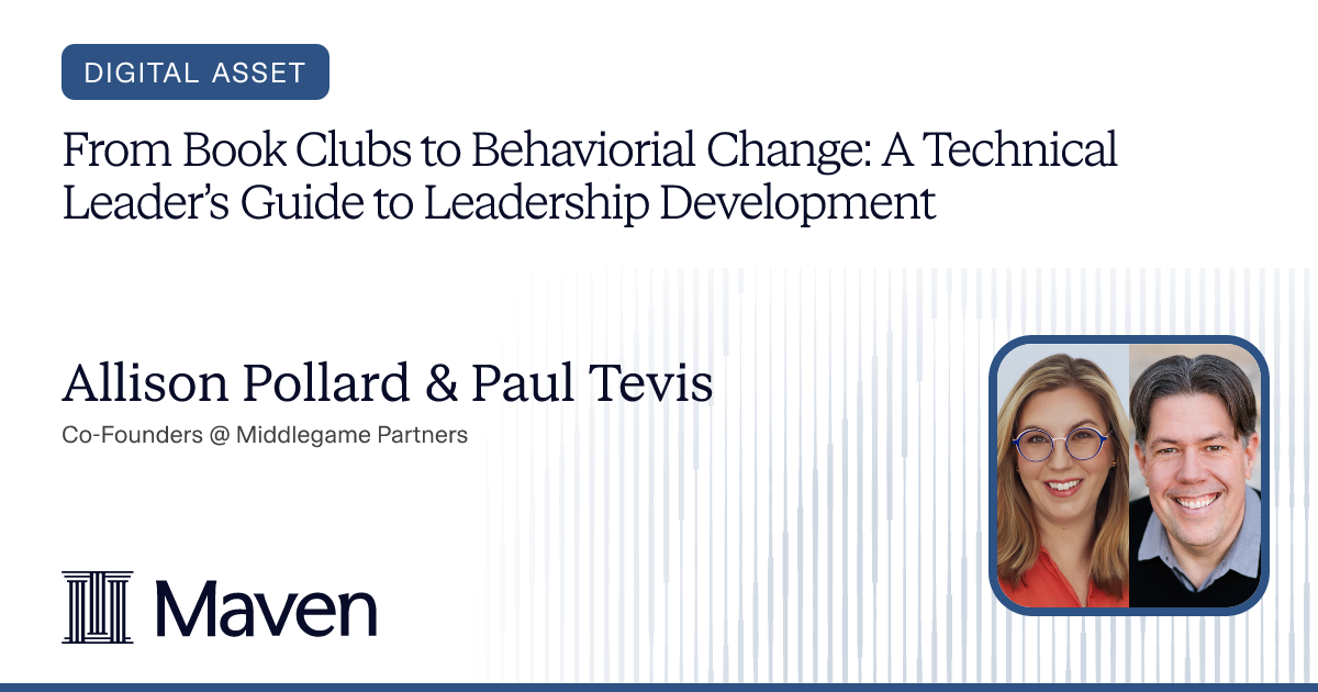 From Book Clubs to Behaviorial Change: A Technical Leader’s Guide to Leadership Development cover image